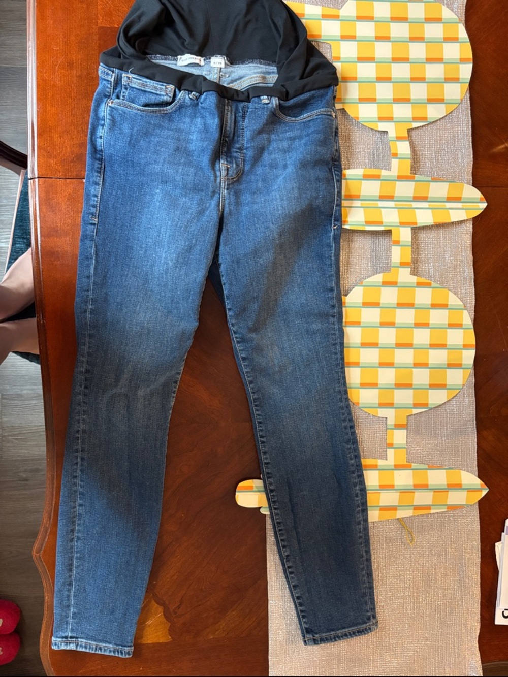 Good American Maternity Blue Stretch Denim Jeans